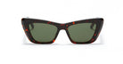 Palm Angels Hermosa cat-eye sunglasses in tortoiseshell with dark green lenses, shown against a plain white background.