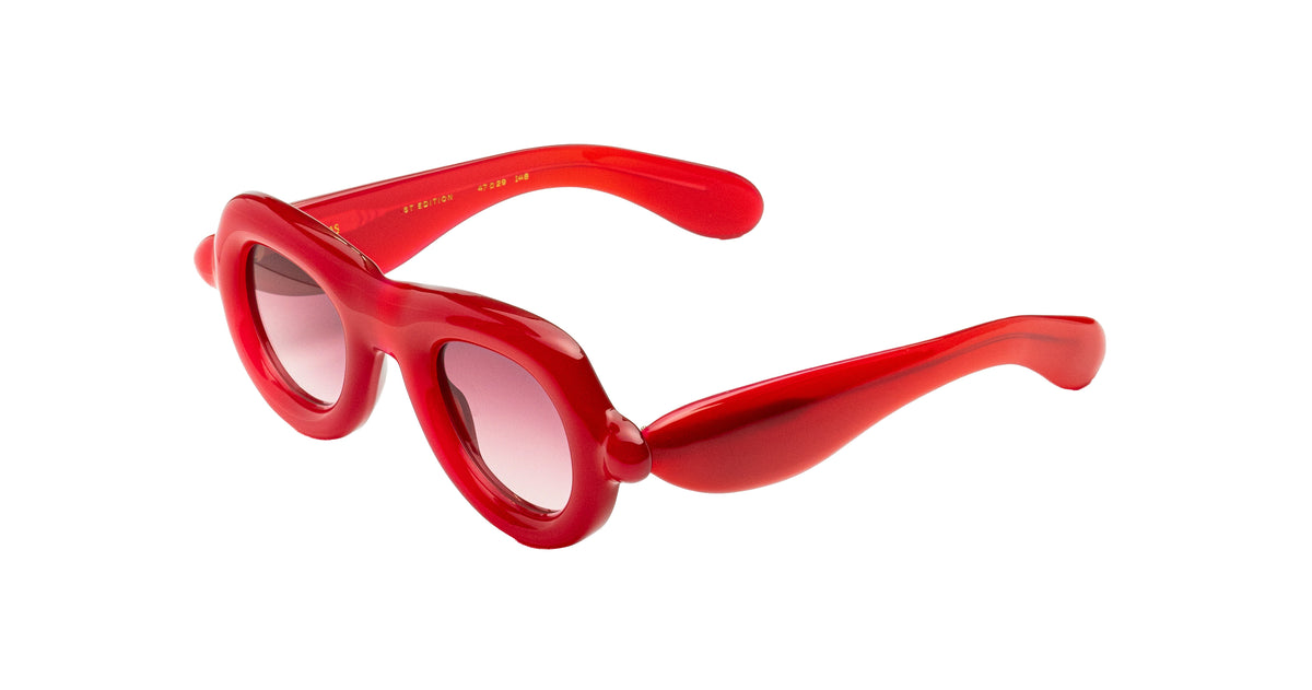 Red Aviator Pebble VX Sunglasses by Paloceras Angle View