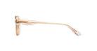 Paloceras A2 eyeglasses, side view, featuring translucent beige frame and gold temples.