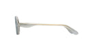 Paloceras Nouvelle Fiction R2 Milky Blue sunglasses in a pale translucent blue frame with thick rounded oval rims and warm golden gradient lenses, three-quarter view