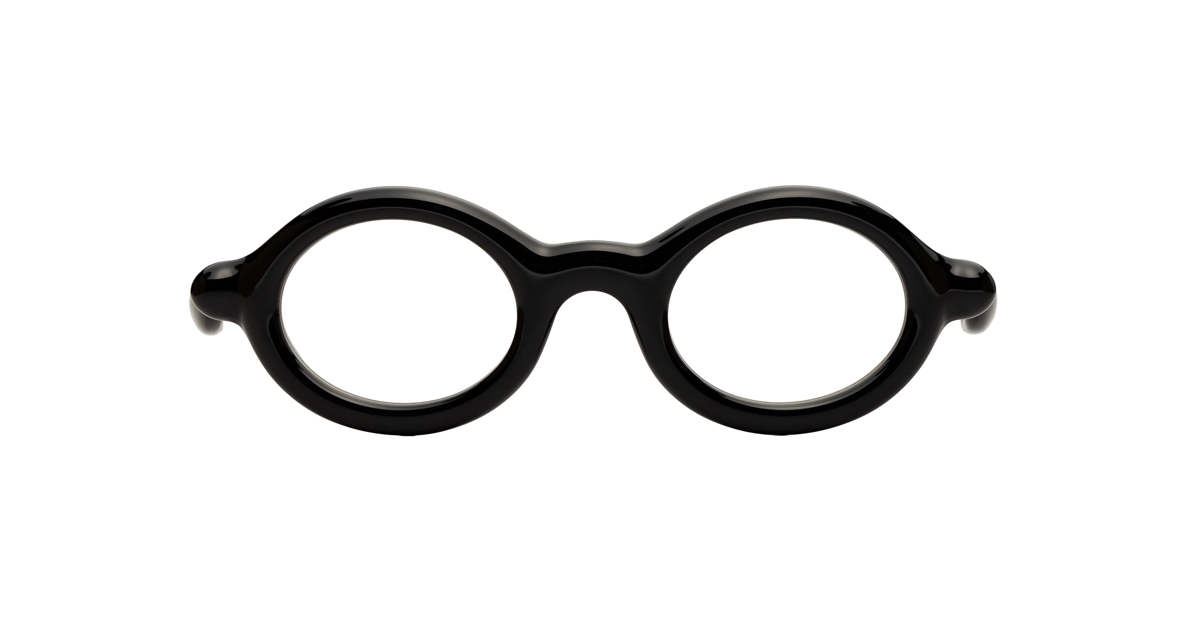 Black Oval Paloceras Nouvelle Fiction R2 with rounded volumes front view