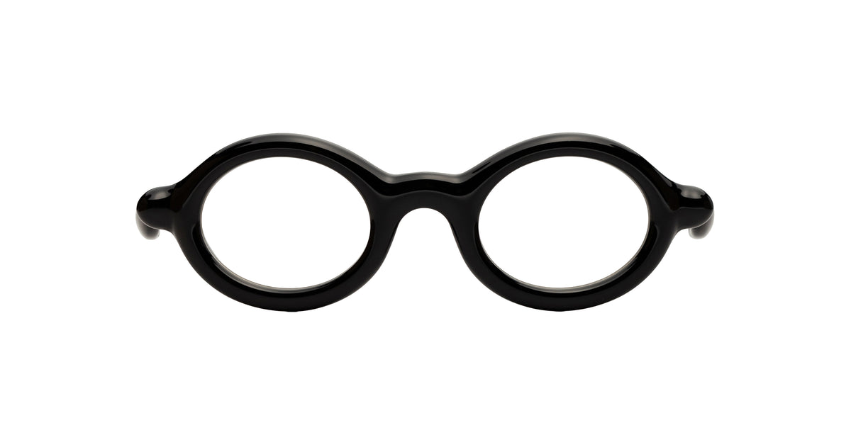 Black Oval Paloceras Nouvelle Fiction R2 with rounded volumes front view