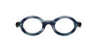 Paloceras R2 oval optical eyeglasses in Vapor Dust, a marbled blue, teal and smoky gray acetate, front view