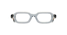 Paloceras S2 rectangular optical eyeglasses in Liquid Blue, a translucent pale blue frame, front view