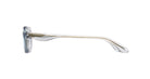Paloceras S2 rectangular optical eyeglasses in Liquid Blue, a translucent pale blue frame, side view