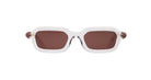 Paloceras S2 rectangular sunglasses in Liquid Pink, a translucent pale pink frame with rose-brown lenses, front view