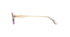 Paloceras S2 rectangular sunglasses in Liquid Pink, a translucent pale pink frame with rose-brown lenses, side view