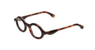 Paloceras R2 oval optical eyeglasses in Havana Gold, a translucent dark tortoise acetate with warm amber and chestnut tones, angled view