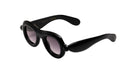 Paloceras black Pebble VX oversized aviator sunglasses with a thick, sculptural frame and gradient gray lenses, shown at an angle