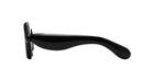 Side view of the Paloceras black Pebble VX oversized aviator sunglasses showing thick curvy voluminous temples.
