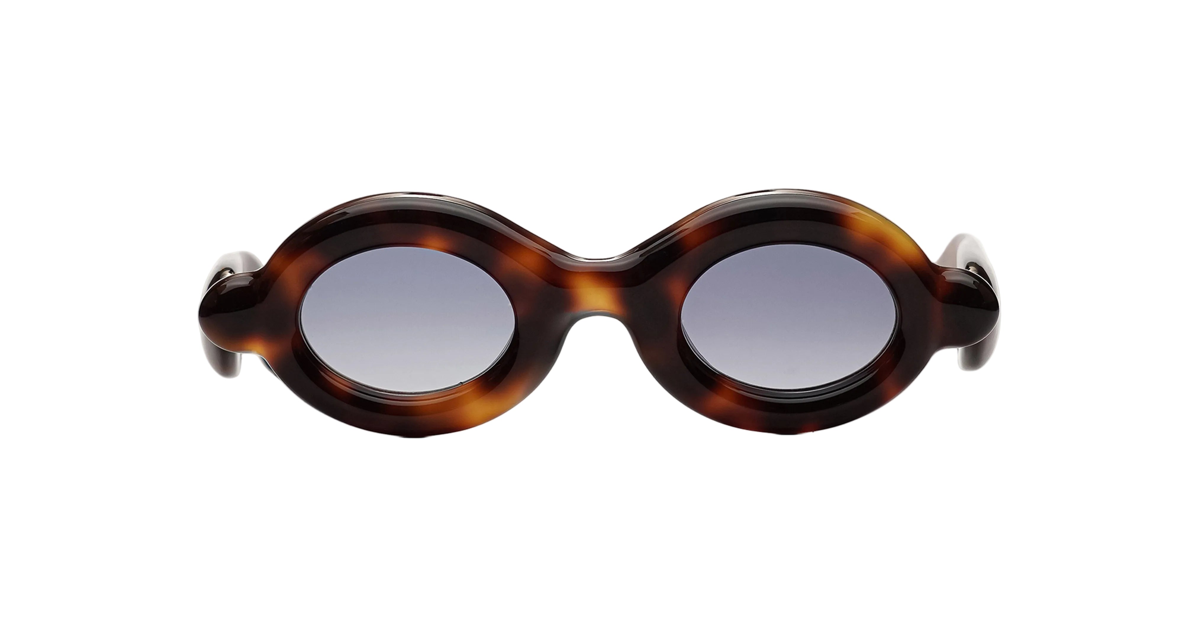 A pair of oval Paloceras model RX sunglasses with a classic tortoiseshell acetate frame, front view