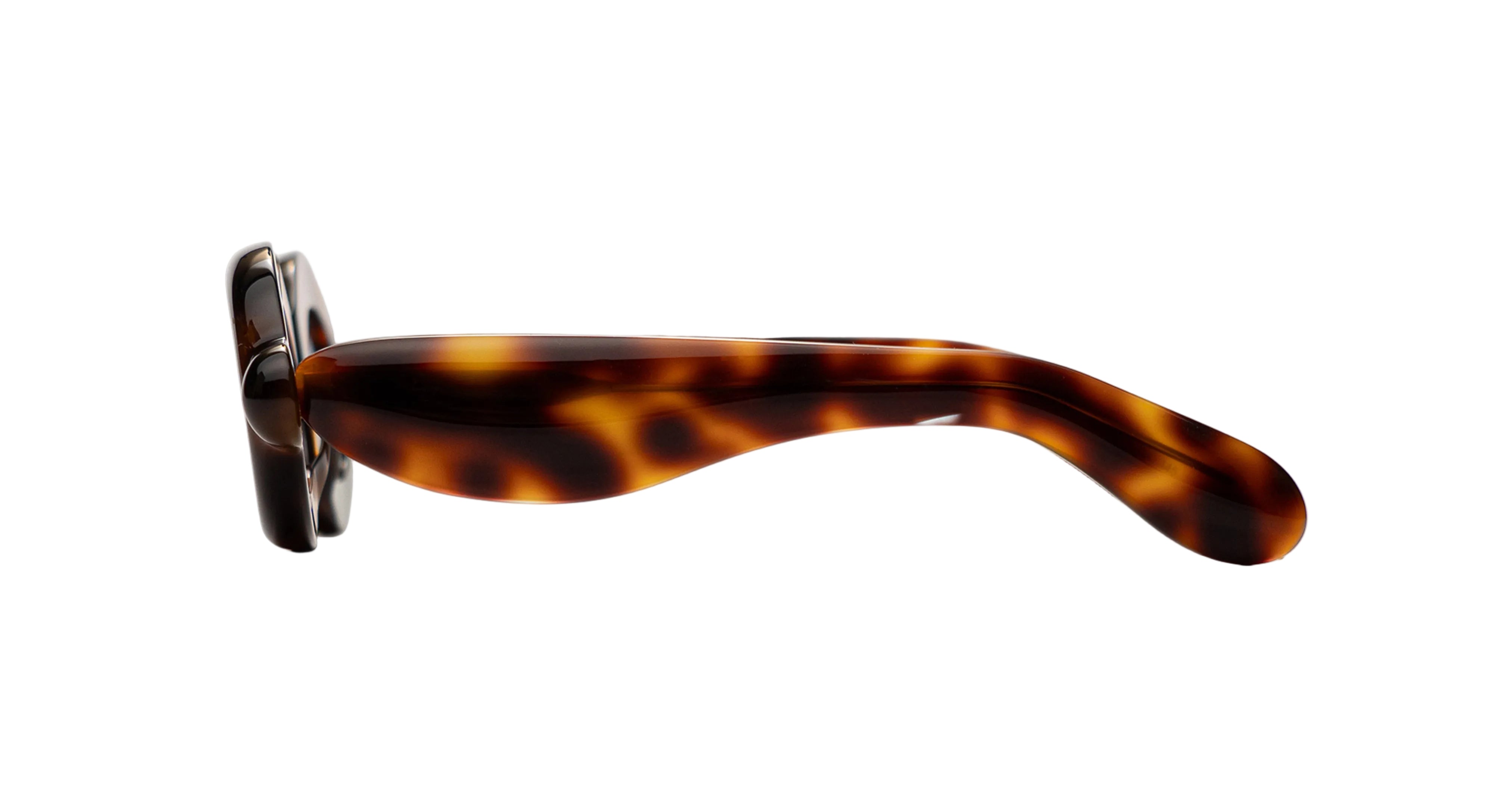 A pair of Paloceras model RX sunglasses with a classic tortoiseshell acetate frame, shown in a side profile view.