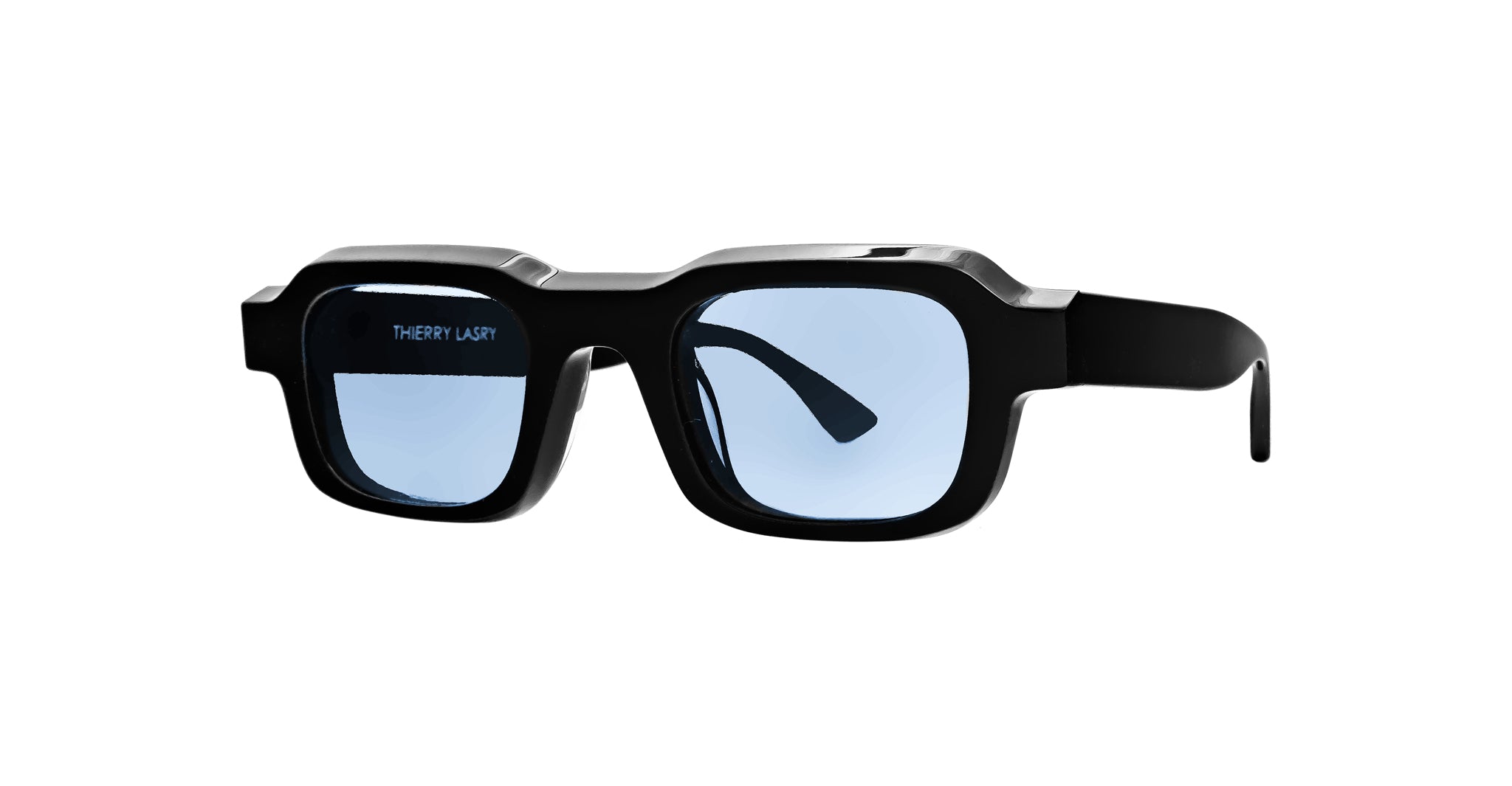Thierry Lasry Flexxxy Sunglass in Black With Light Blue Lenses