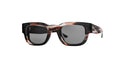 Thierry Lasry Foxxxy sunglasses feature rectangular marbled brown and black frames with dark lenses, shown from a front view.