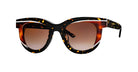 Thierry Lasry Icecreamy sunglasses feature a thick tortoiseshell cat-eye frame with brown gradient lenses and a white accent line along the upper edge, set against a plain white background.