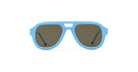 Thom Browne 925 aviator sunglasses, light blue frame with dark lenses, front view.