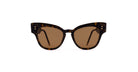 Thom Browne 925 cat-eye sunglasses with polarized brown lenses, front view, featuring Thom Browne branding.
