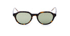 Tortoiseshell-patterned Thom Browne Sunglasses with round green-tinted lenses.