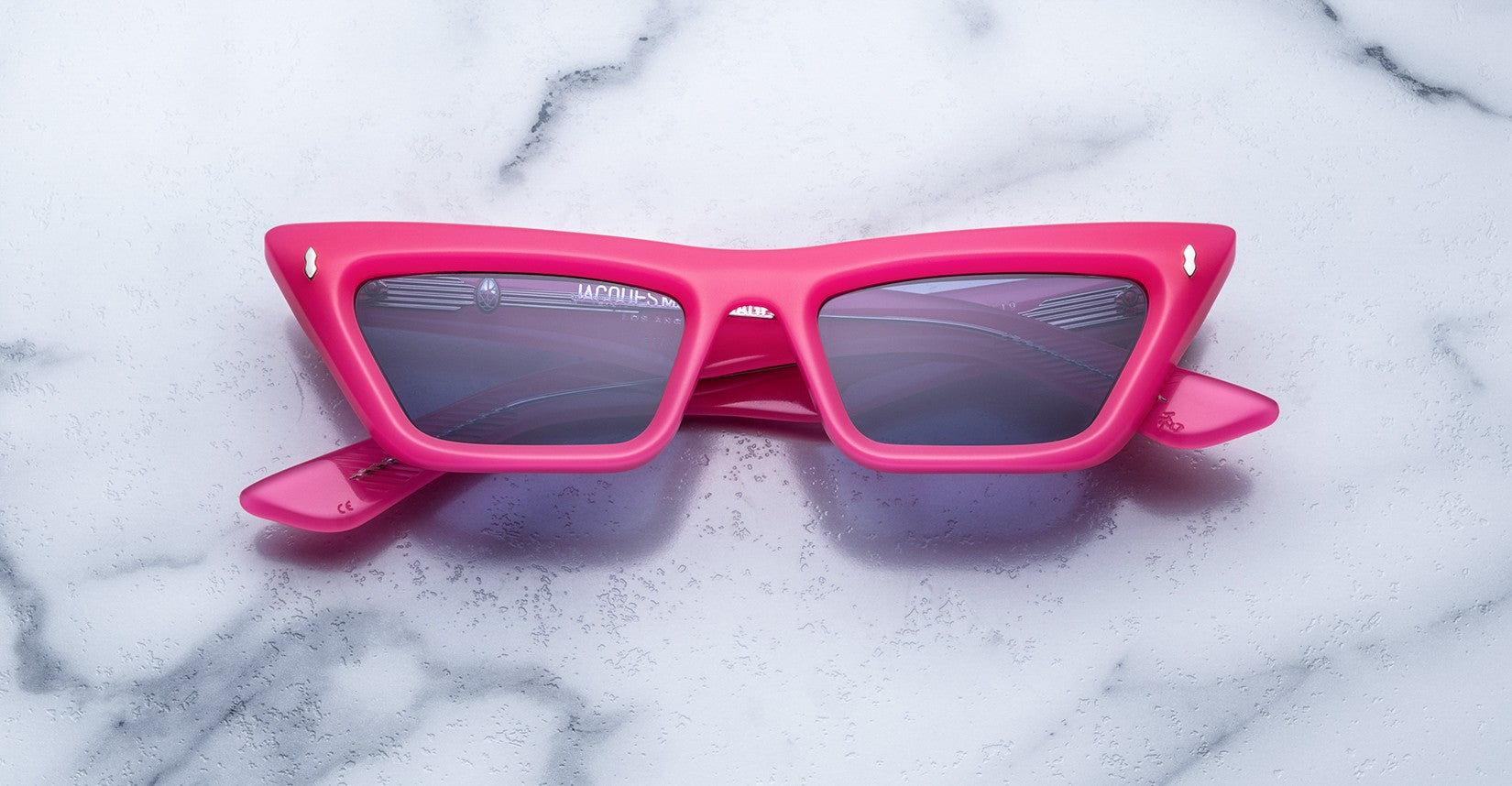 Jacques Marie Mage Debbie Cateye style sunglasses in Ultra Pink JMMDB-4L