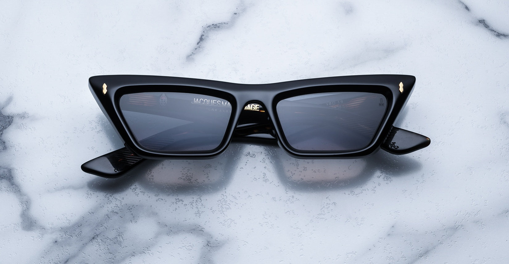 Jacques Marie Mage Debbie Black Cateye Sunglasses in colorway Noir JMMDB-01