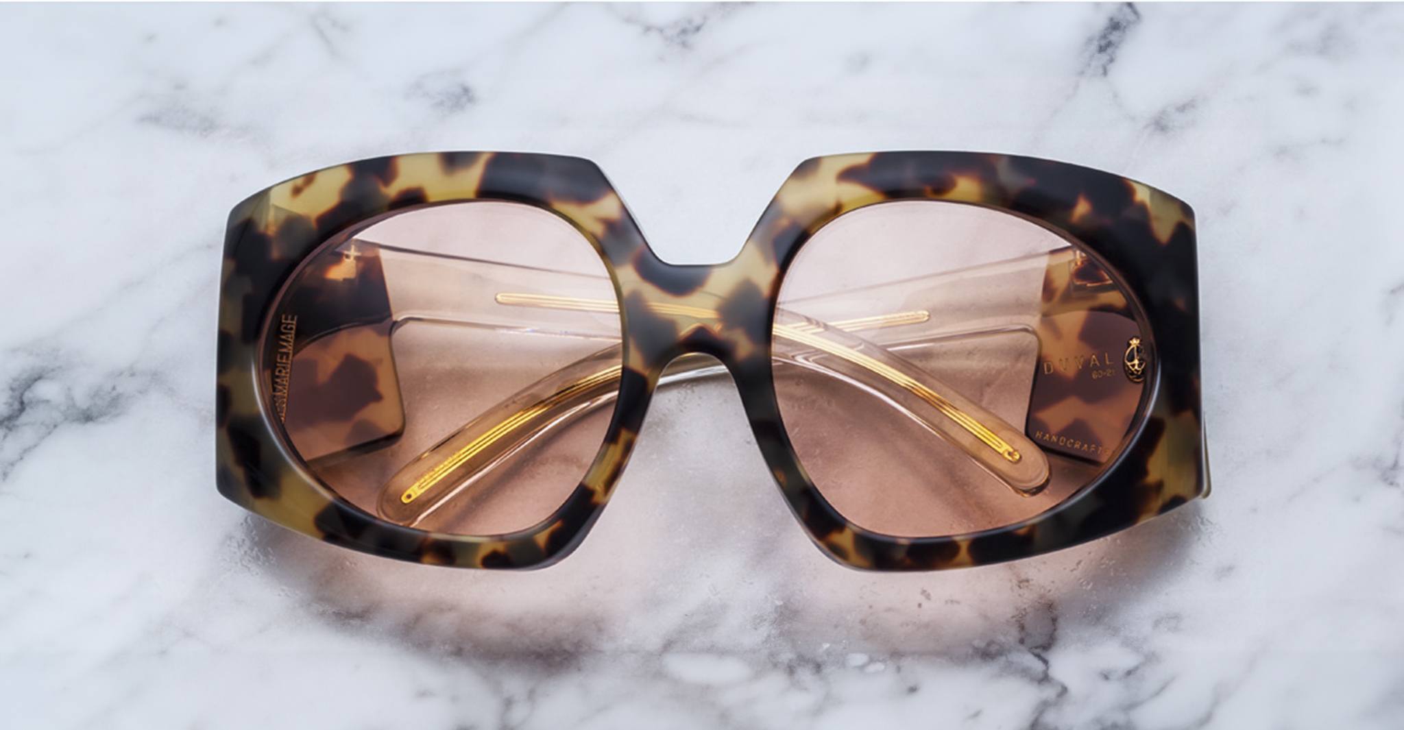 acques Marie Mage Duval style sunglasses in Leopard color