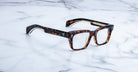 Jacques Marie Mage Molino rectangular eyeglasses viewed from above, showcasing frame shape and design details.