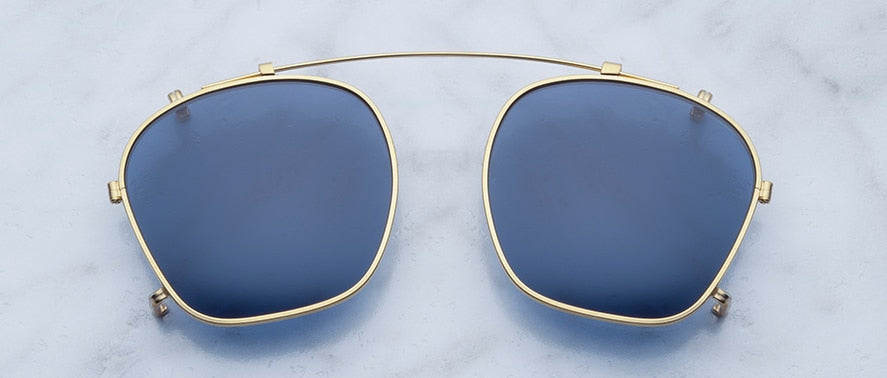Jacques Marie Mage Zephirin Clipon in Gold with Blue Lenses JMMZPC-4