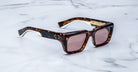 Jacques Marie Mage Walker tortoiseshell sunglasses with UV brown lenses, front view.