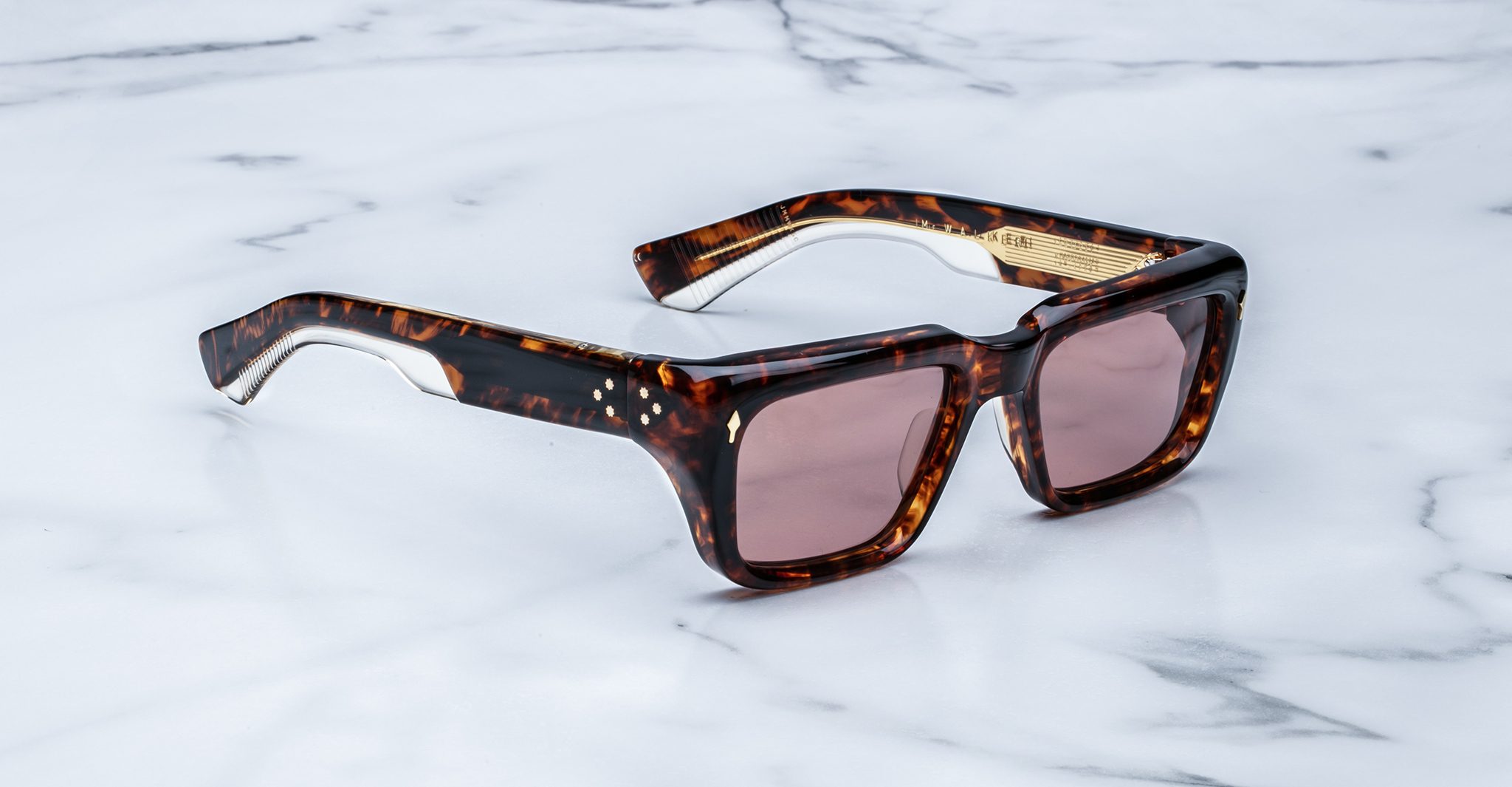 Jacques Marie Mage Walker tortoiseshell sunglasses with UV brown lenses, front view.