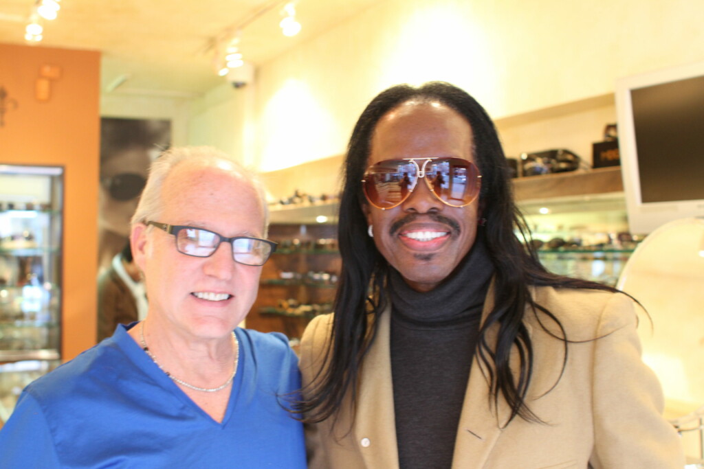 Dan Deutsch and Verdine White with custom gradient tint lenses
