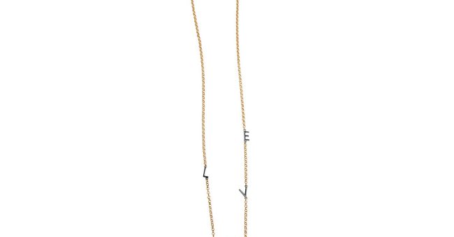 Love Letter Eyeglass Necklace by La Loop in Gold