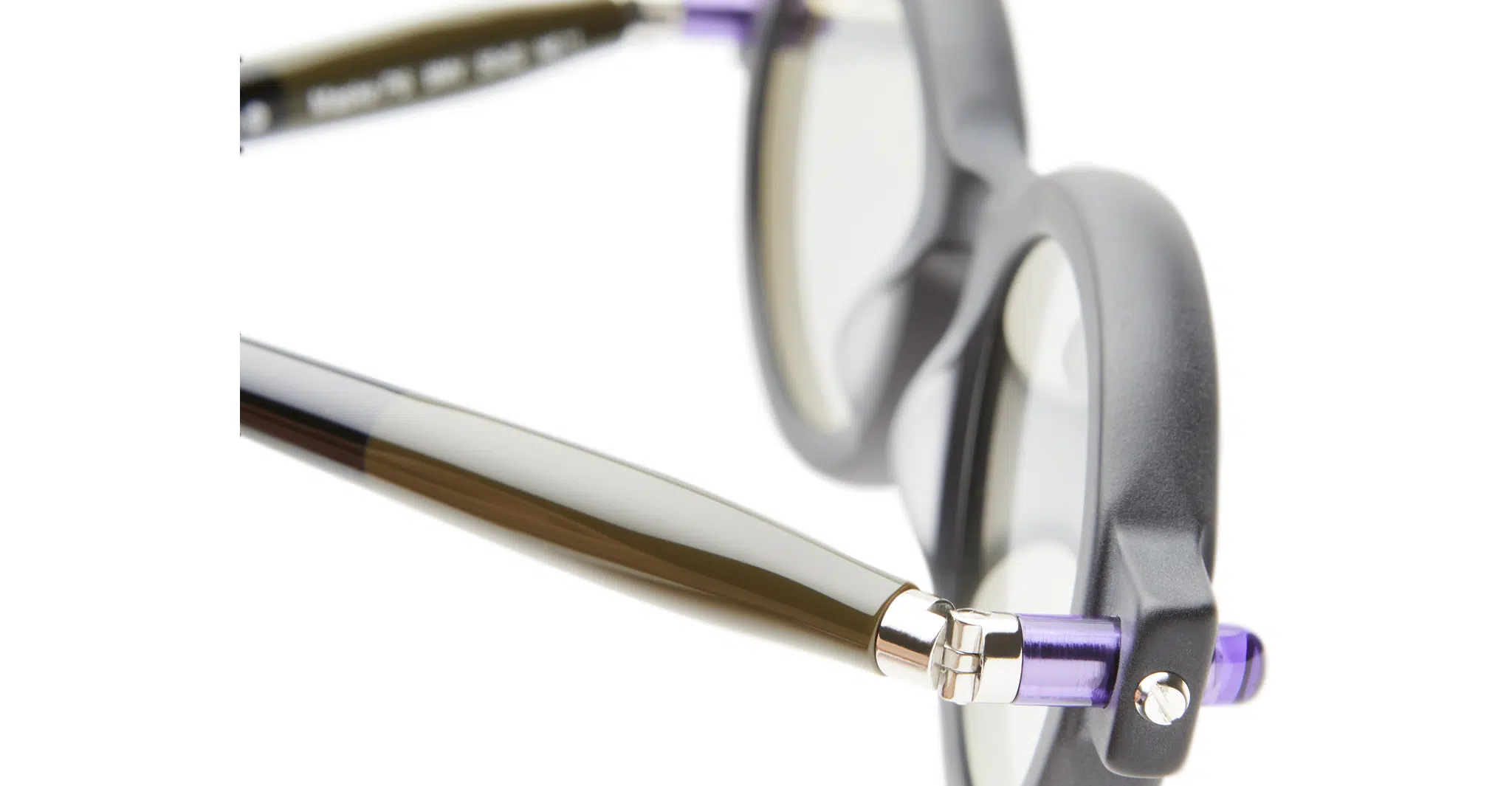 Hinge Detail of Kuboraum P6 Sunglass in Color BM Black Matte