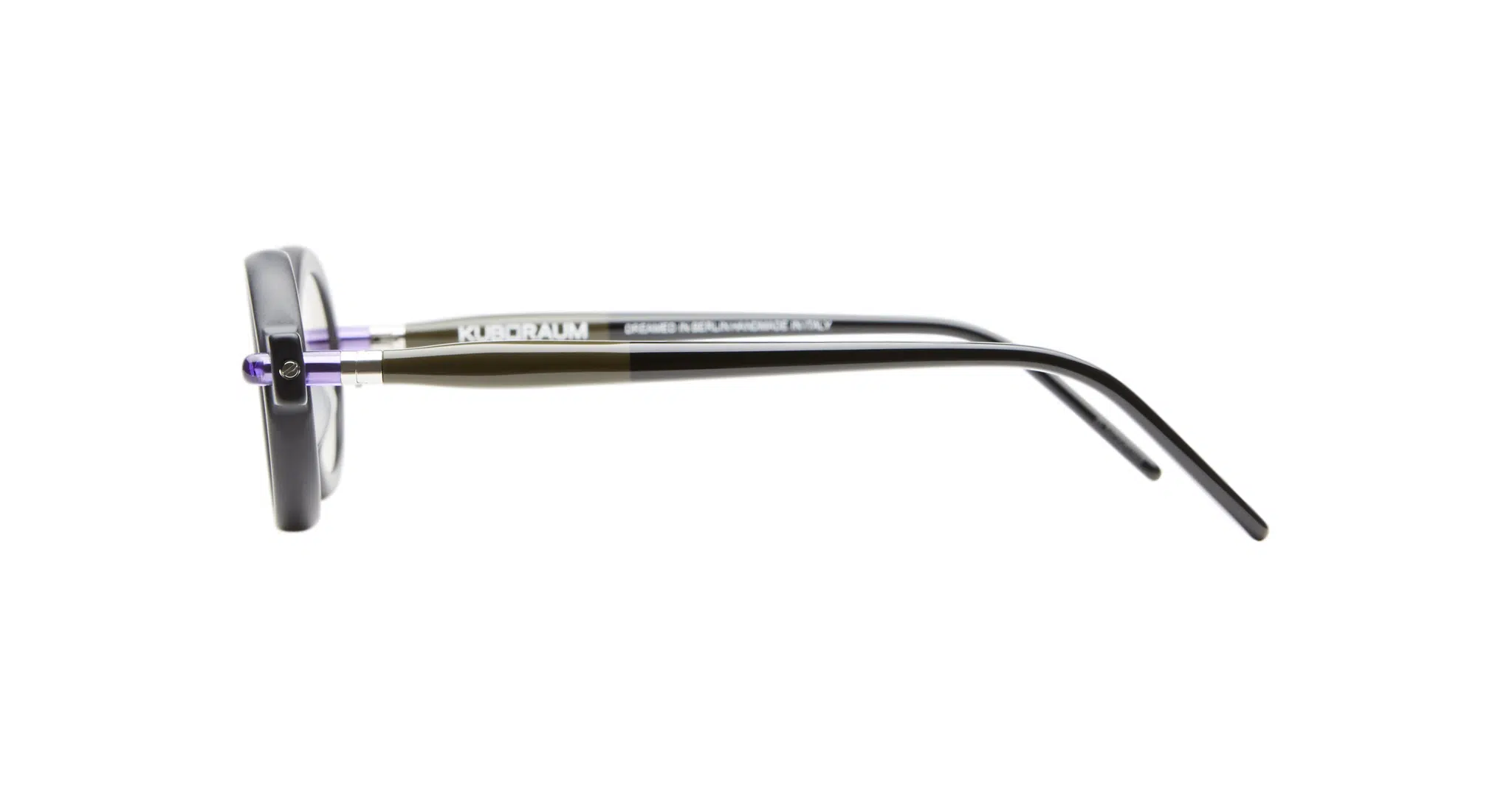 Profile View of Kuboraum P6 Sunglass in Color BM Black Matte