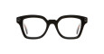 A pair of Kuboraum Q3 black, thick-rimmed rectangular eyeglasses is displayed on a plain white background.