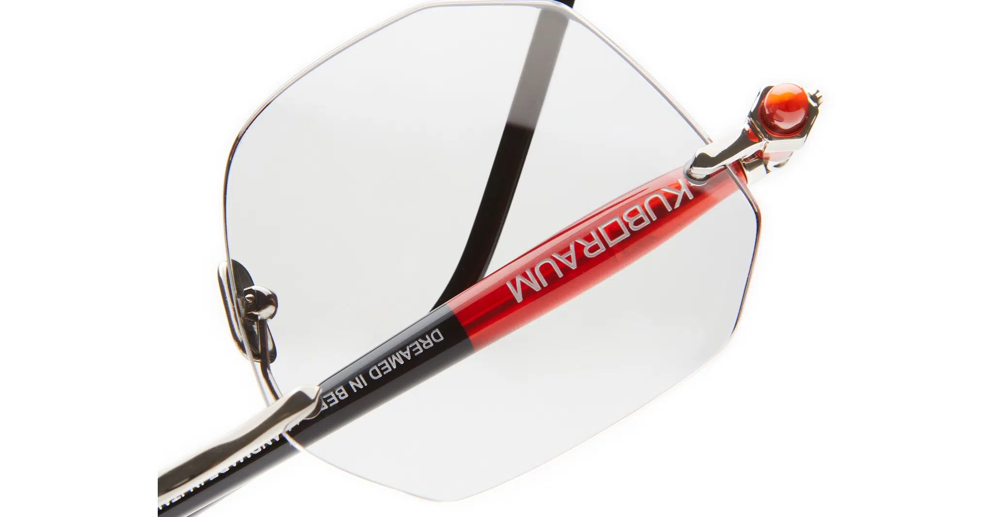 Kuboraum P57 SI RD in Silver with Burgundy and Black Shine KRSP57SIRD00002F