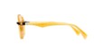 Side view of Kuboraum Q4 eyeglasses featuring yellow translucent thick frames and temples, displayed on a white background.