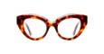 The Kuboraum K35 eyeglasses feature a bold cat-eye shape and a tortoiseshell patterned frame, displayed against a white background.