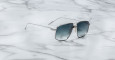 Jacques Marie Mage Jagger Sunglass in Color Pacific Profile View
