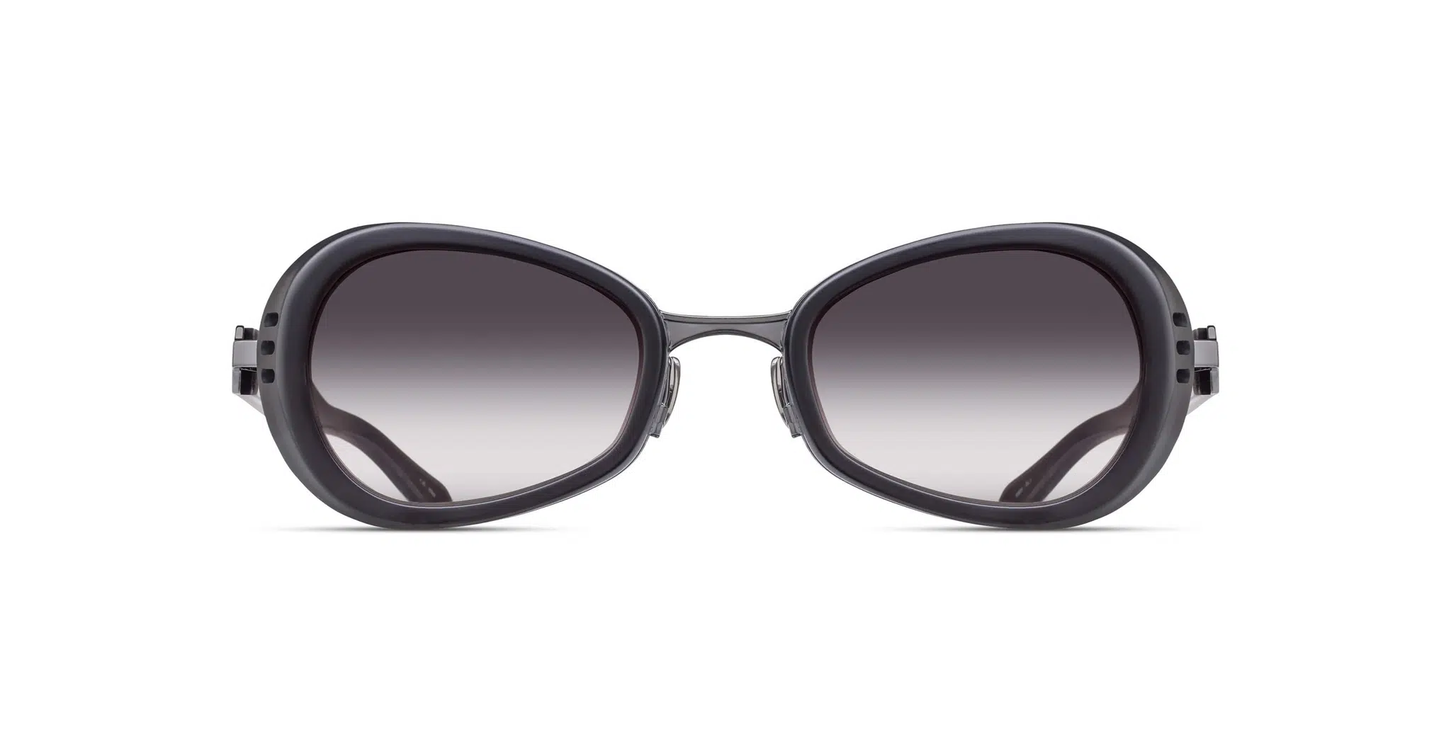 The Matsuda 10616H are oversized black sunglasses with rounded frames and gradient dark-to-light lenses, shown against a plain white background.