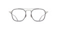 The Matsuda M3149 is a pair of silver metal eyeglasses featuring a double bridge and rectangular lenses, shown from the front against a white background.