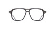 Front view of Matsuda M2062 large rectangular gray eyeglass frames featuring a double-bridge design and transparent lenses, displayed against a white background.