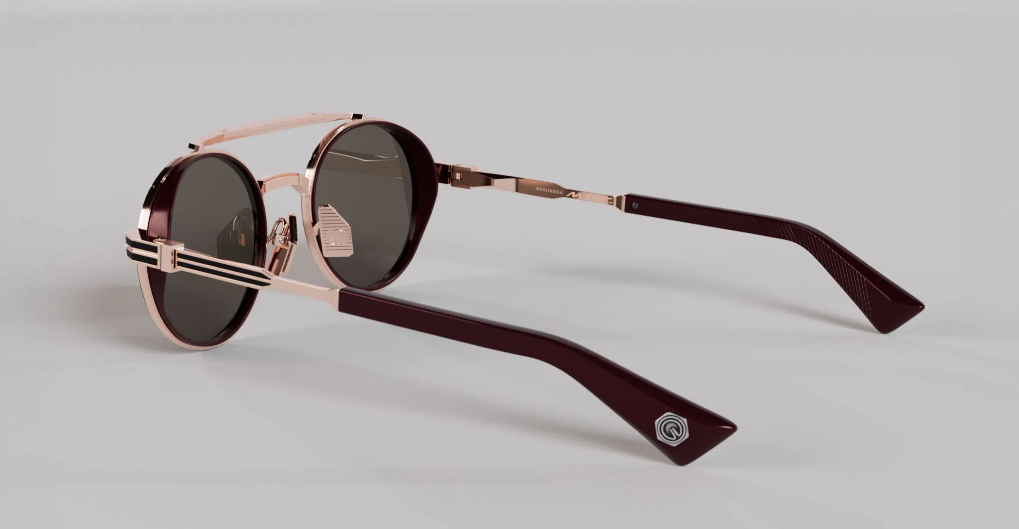Masunaga Master of Craft 003 Sunglass in Color A Rose Gold