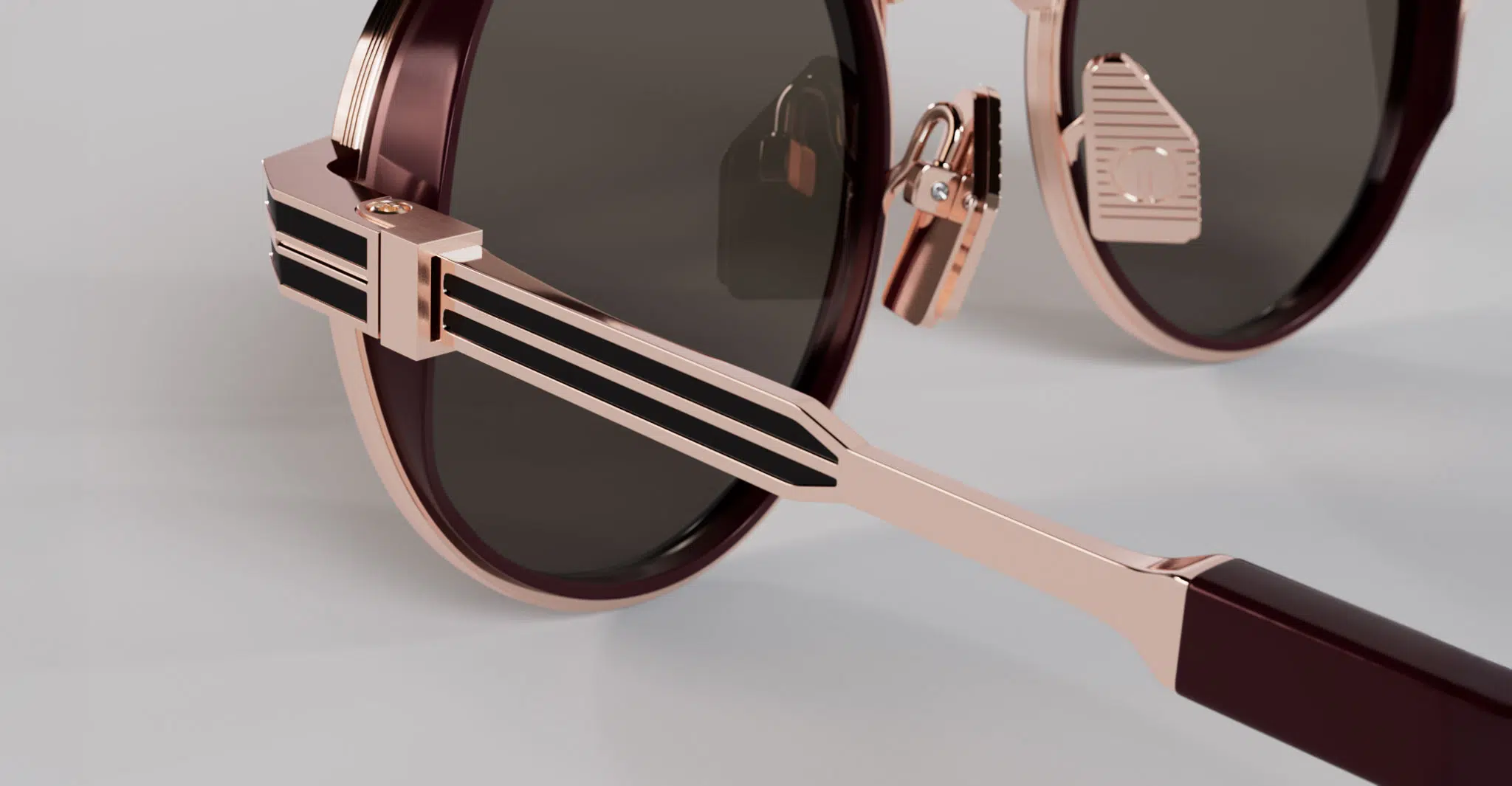 Masunaga Master of Craft 003 Sunglass in Color A Rose Gold