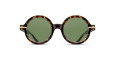 The Matsuda M2059 round sunglasses feature green lenses and a brown tortoiseshell frame, displayed on a white background with a front-facing view.