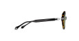 Side view of Matsuda M2059 sunglasses featuring a tortoiseshell frame, green-tinted lenses, and black curved arms with metal hinge detailing.