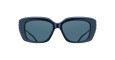 Front view of Matsuda sunglass model M2070 in dark navy crystal with blue grey lenses