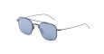 A pair of modern, square-shaped Thom Browne Sunglasses with thin black metal frames and blue-tinted lenses.