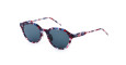 Round Thom Browne Sunglasses with dark lenses and a red, white, and blue tortoiseshell-patterned frame