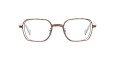 The Kuboraum H22 eyeglasses feature brown, rectangular metal frames with clear lenses, displayed front-facing on a white background.