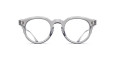 The Matsuda M1036 (Copy) features clear round eyeglass frames made from transparent plastic, shown from the front against a white background, highlighting their classic design.